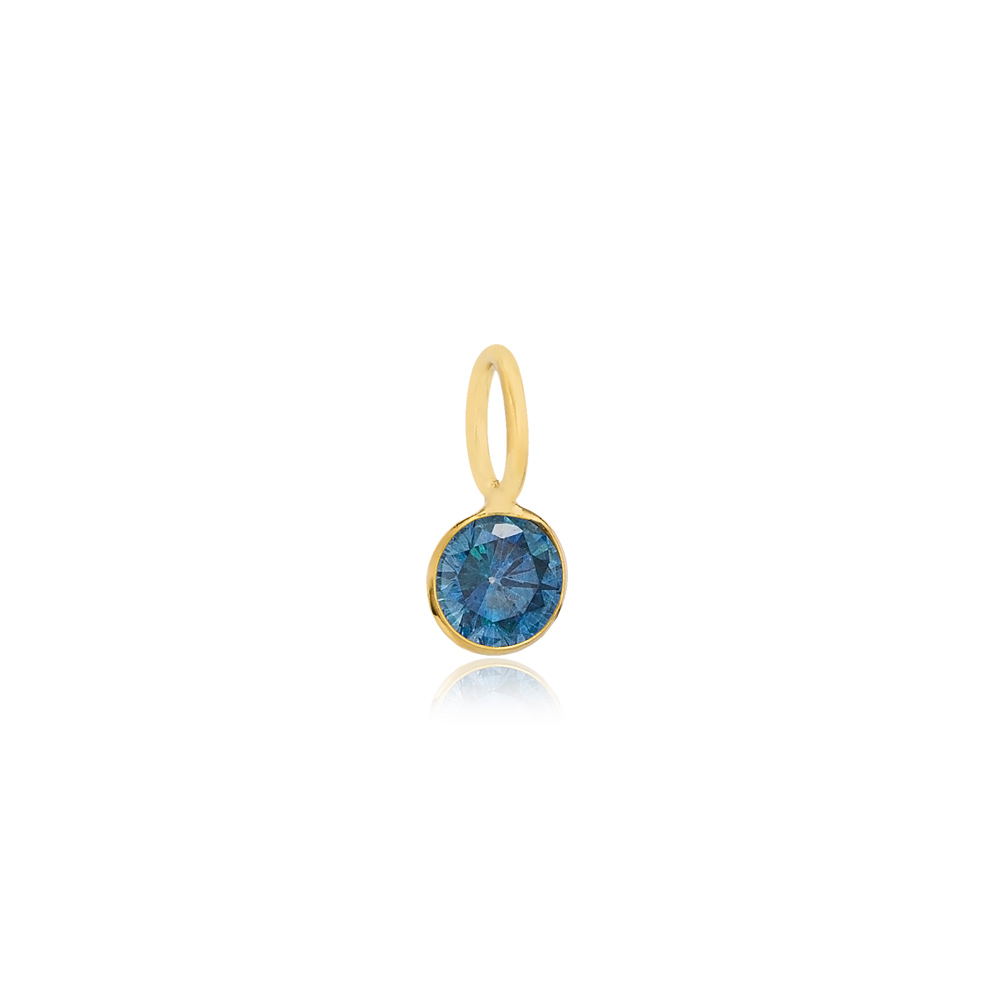 March Birthstone Blue Aquamarine Charm Wholesale Handmade Turkish 925 Silver Sterling Jewelry
