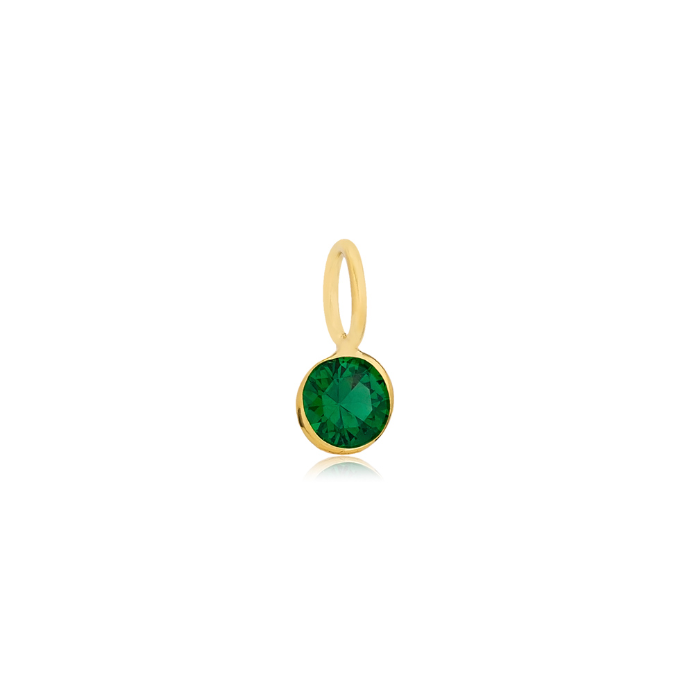 May Birthstone Emerald Charm Wholesale Handmade Turkish 925 Silver Sterling Jewelry
