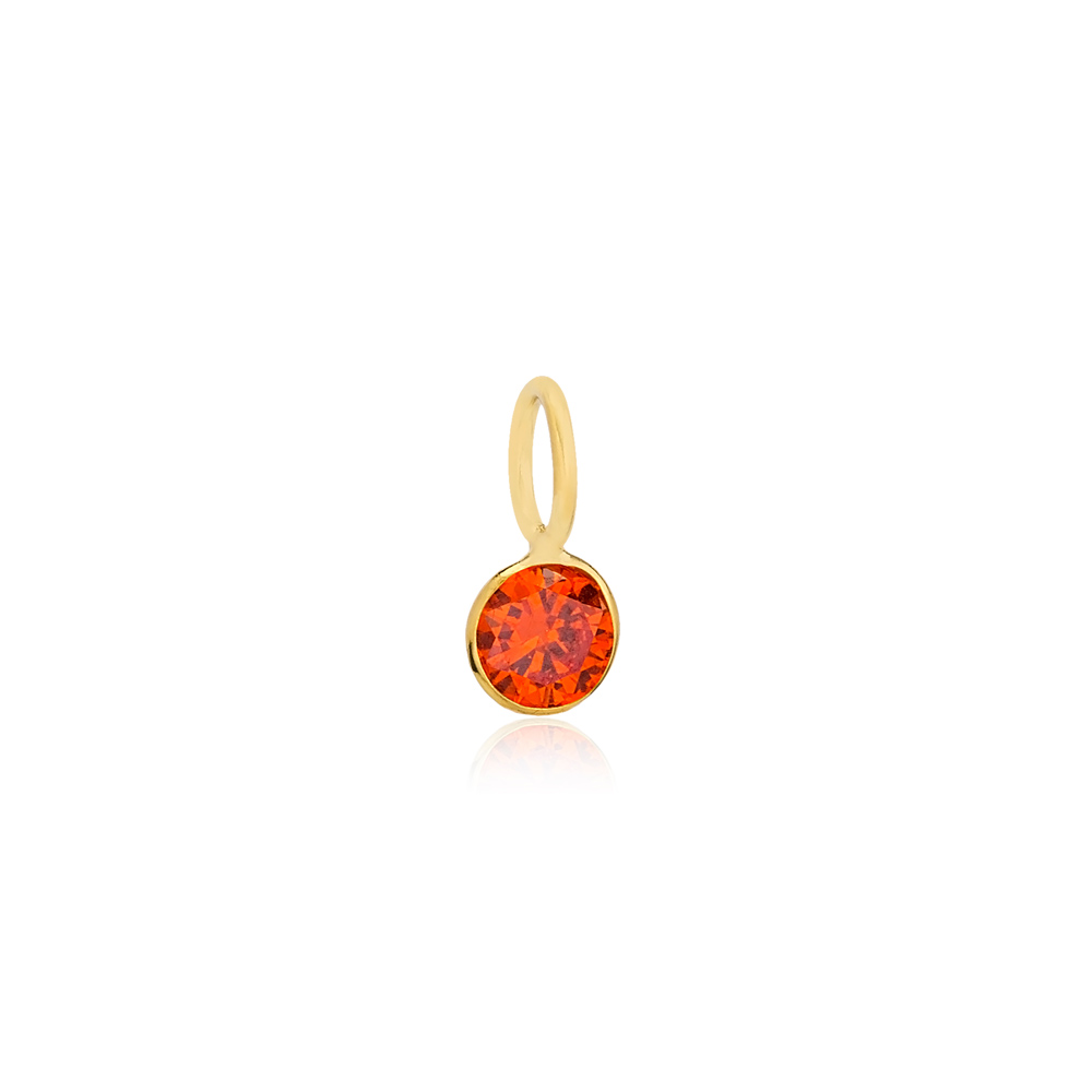 July Birthstone Orange Quartz Charm Wholesale Handmade Turkish 925 Silver Sterling Jewelry