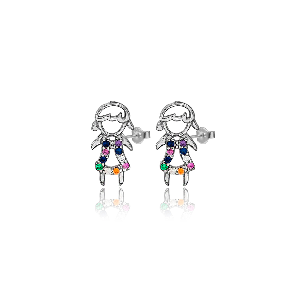 Girl Charm Stud Earring