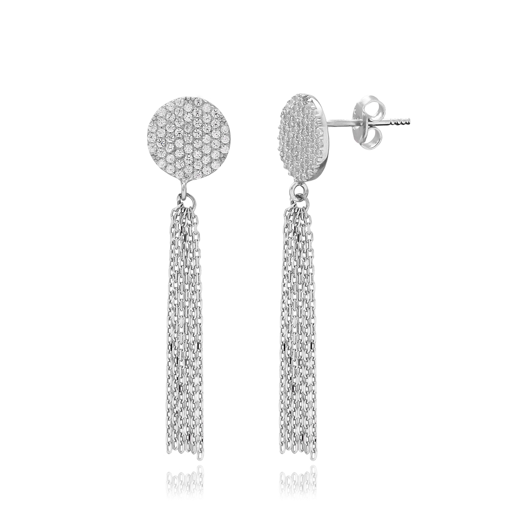 Zircon Round Tassel Earring