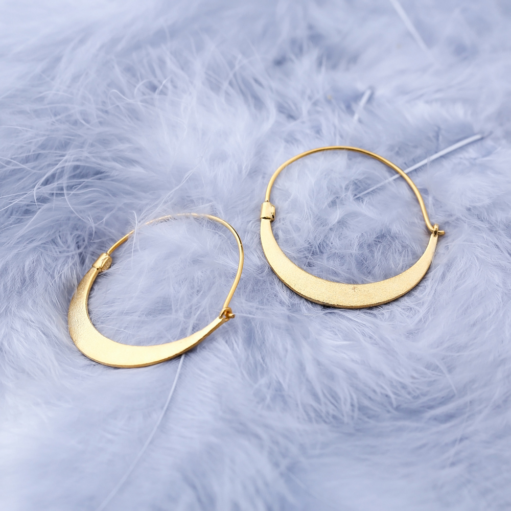22K Gold Crescent Moon Shape Vintage Earrings Handcrafted Wholesale 925 Sterling Silver Jewelry