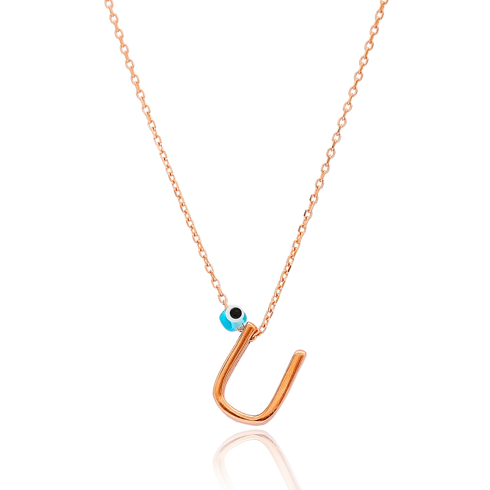 U Letter Design Pendant, Turkish Wholesale Handmade 925 Sterling Silver Alphabet Pendant