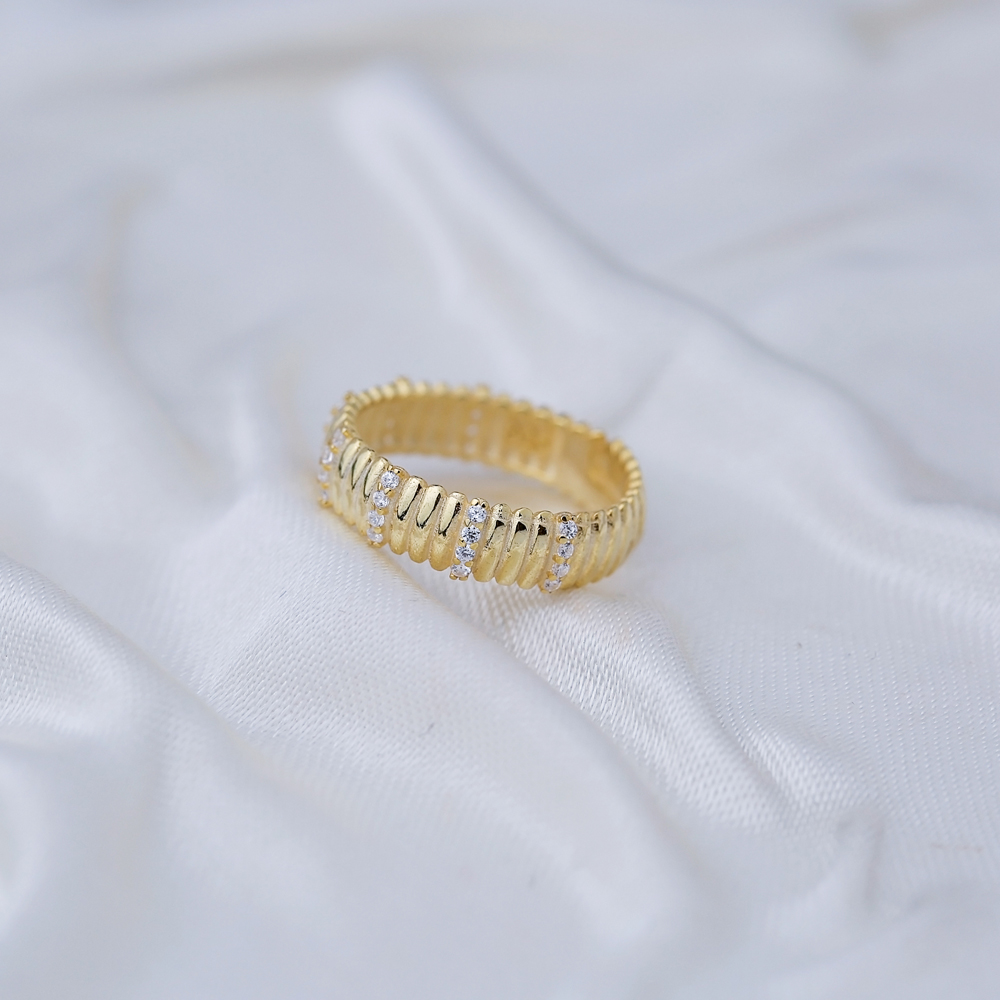 Dainty Design Zircon Stone Adjustable Ring Turkish Handmade 925 Silver Sterling Jewelry