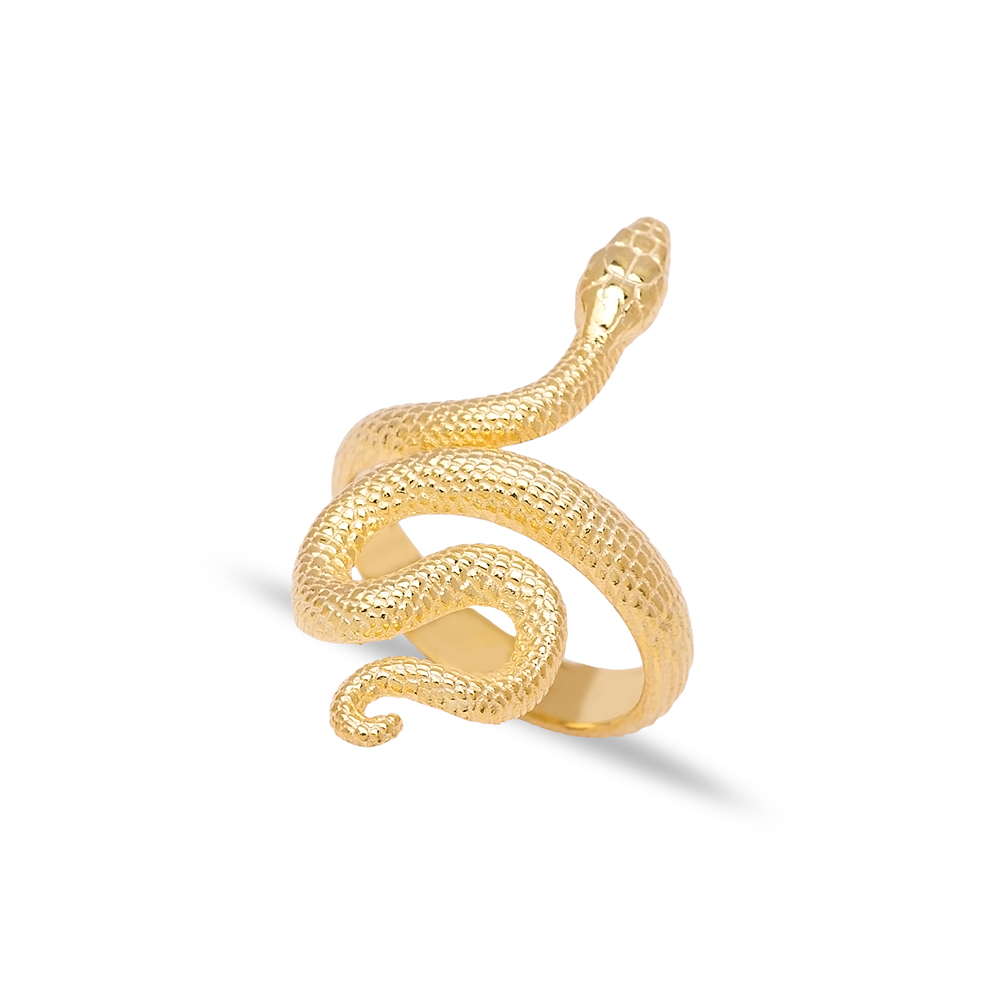 Snake Design Turkish Wholesale 925 Sterling Silver Adjustable Ring