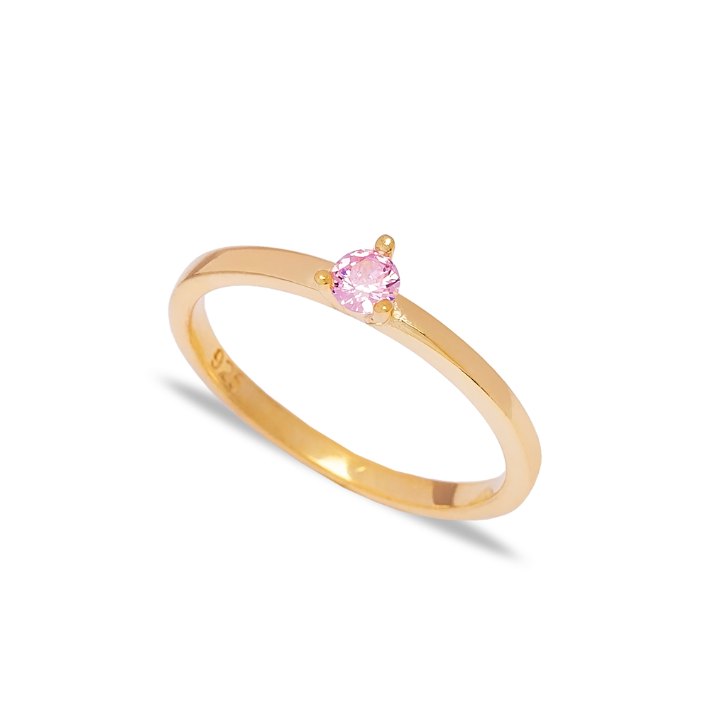 Dainty Pink Zircon Stone Cluster Ring Wholesale 925 Sterling Silver Jewelry