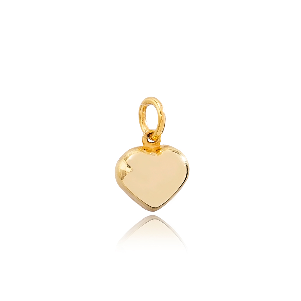 Plain Heart Shape Dangle Charm Wholesale Handmade Turkish 925 Sterling Silver For Women Jewelry