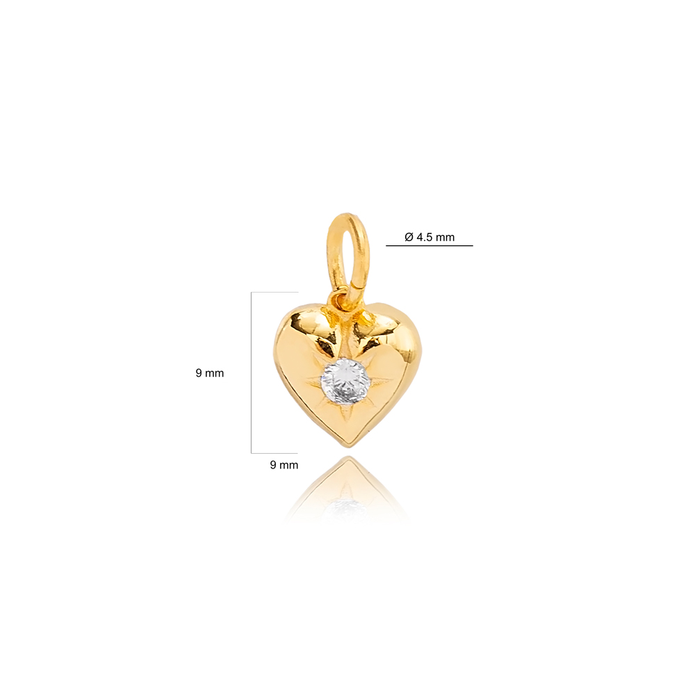Heart Shape with Sun Charm 925 Sterling Silver Turkey Wholesale Jewelry