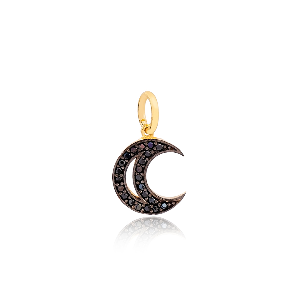 Black Moon Dangle Charm 925 Sterling Silver Handmade Wholesale Turkish  Jewelry
