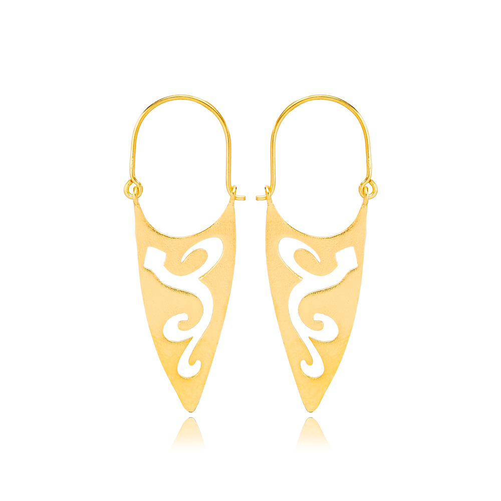 Vintage Design 22K Gold Plated Handcrafted Wholesale 925 Sterling Silver Dangle Earrings Jewelry