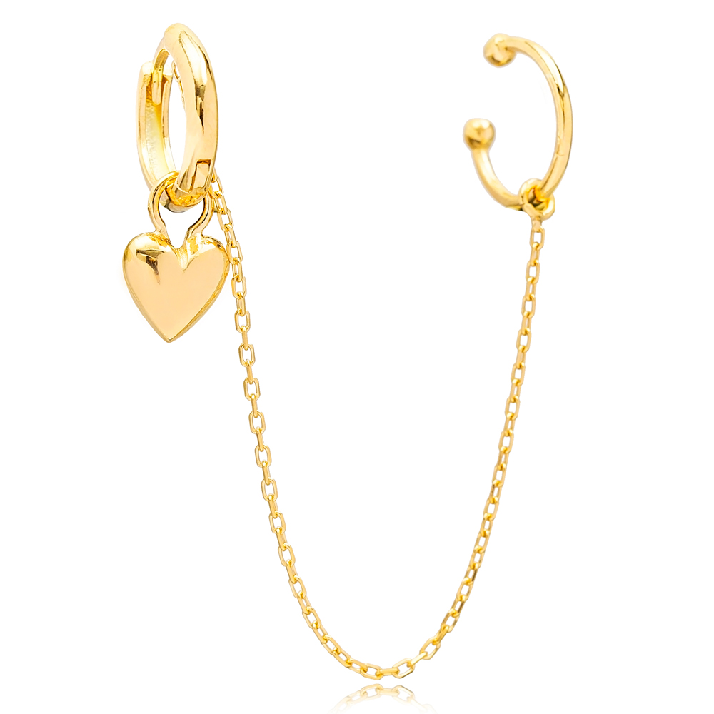 Heart Charm Cartilage And Hoop Earrings Turkish Theia Wholesale 925 Sterling Silver Jewelry
