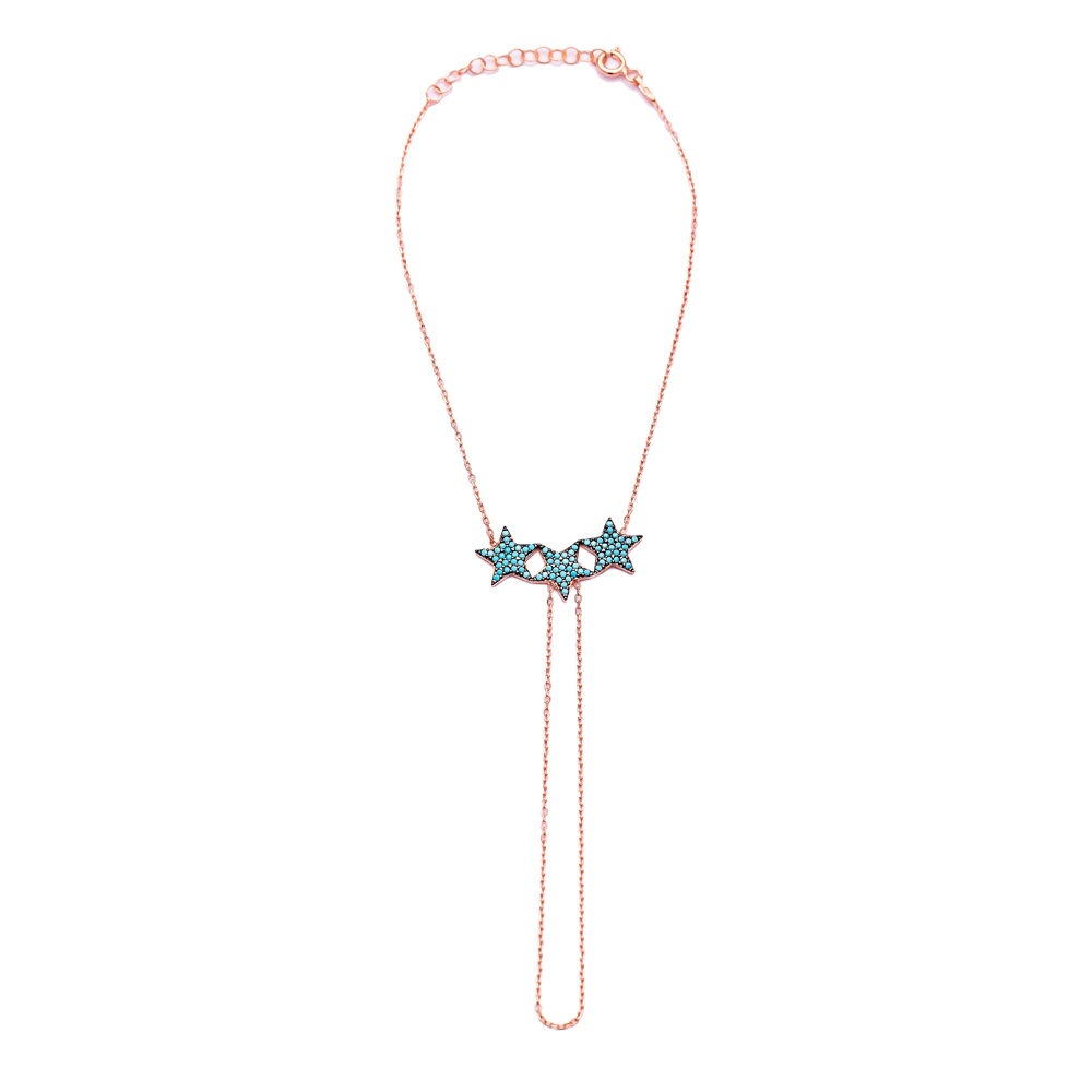 Star Design Turquoise Stone Slave Bracelet Turkish Wholesale Silver Jewellery