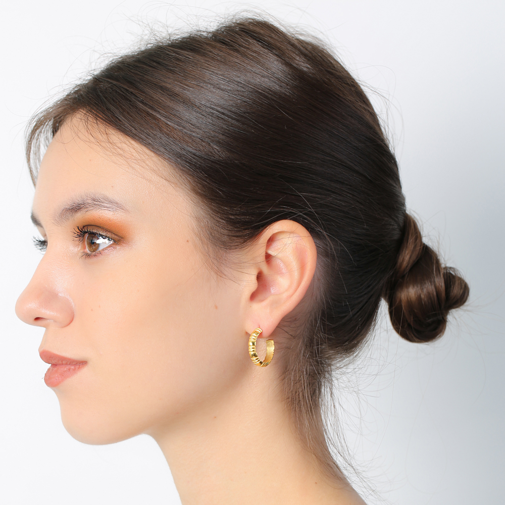 22K Gold Plated Plain Stud Earrings Handcrafted Wholesale 925 Sterling Silver Jewelry