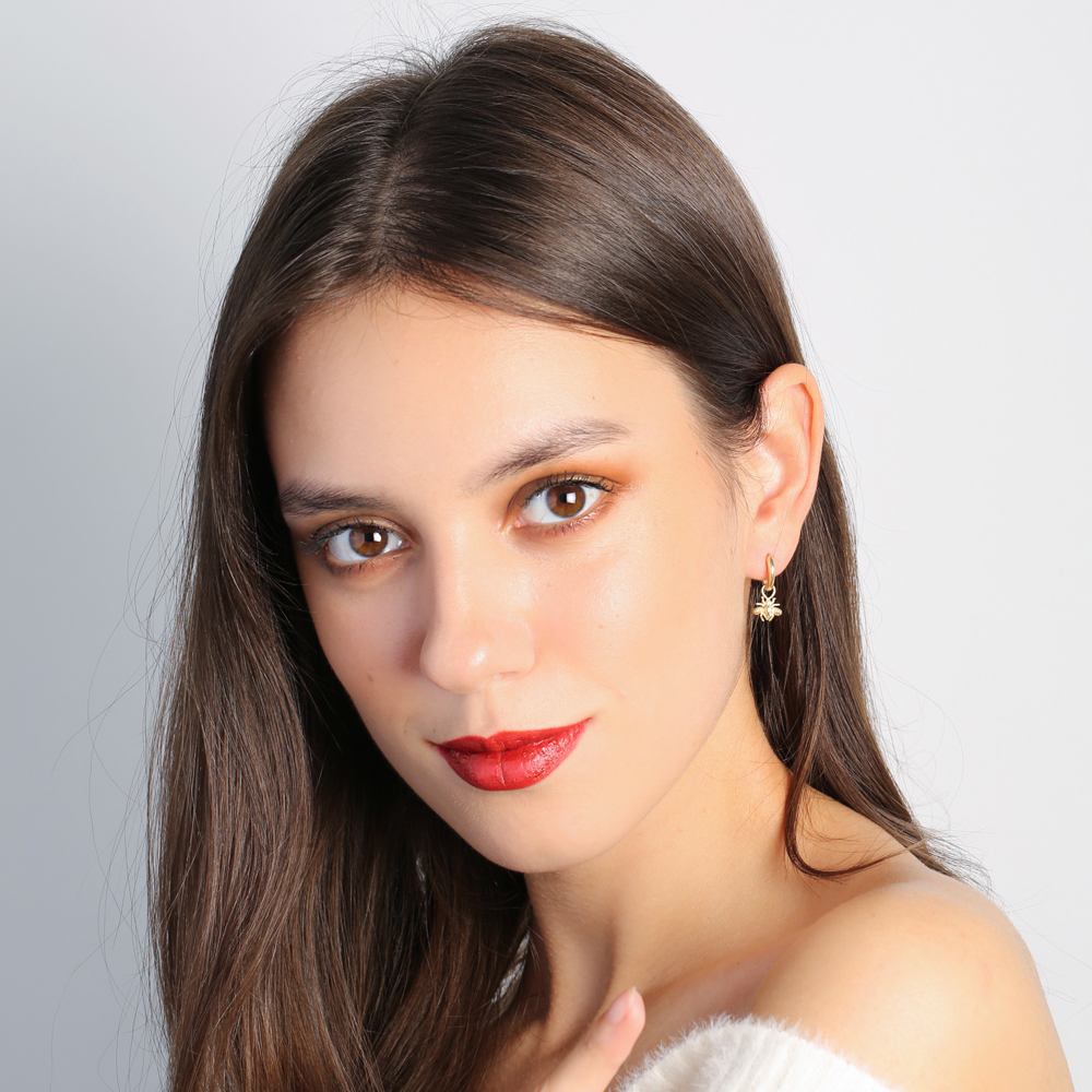 Housefly Animal Plain Dangle Earrings Handmade Turkish Wholesale 925 Sterling Silver  Jewelry