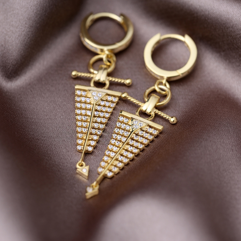 Elegant Arrow Design Turkish Wholesale Handmade 925 Sterling Silver Dangle Woman Earrings