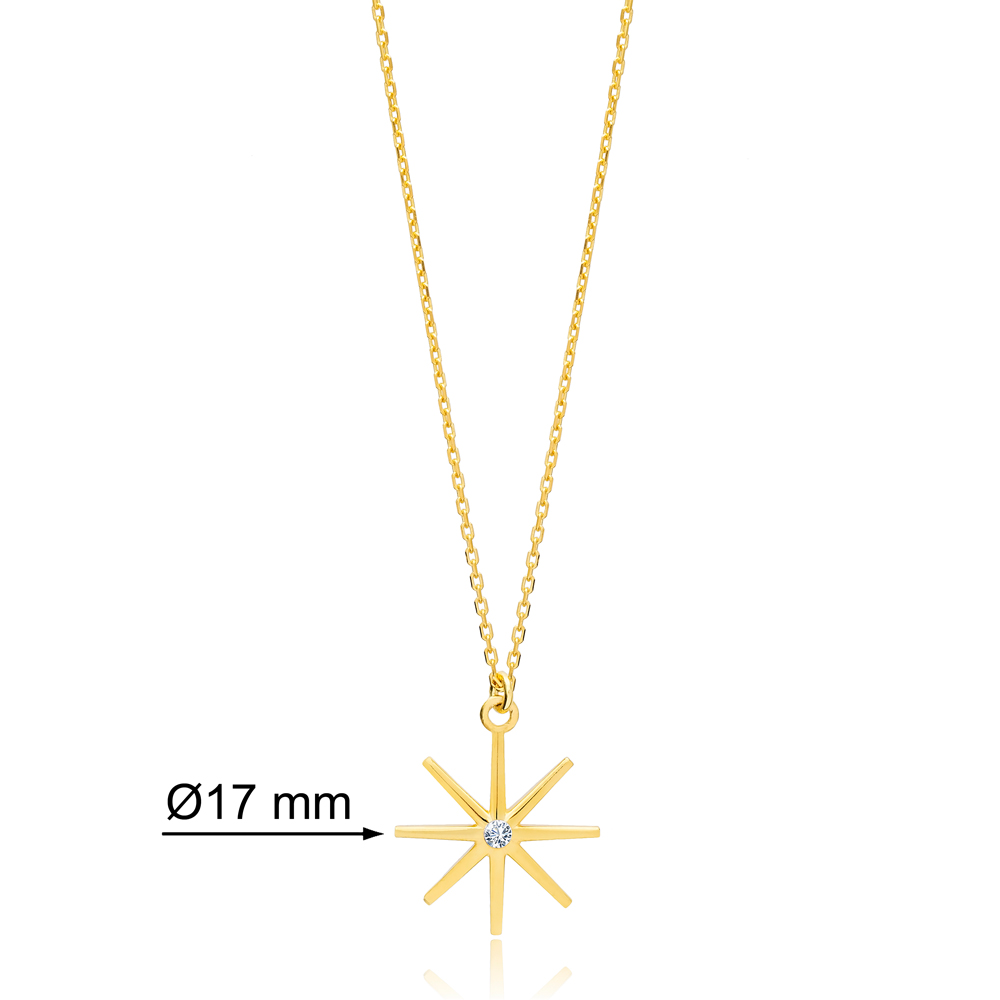 Tiny Star Shape Handmade Turkish 925 Sterling Silver For Ladies Charm Necklace