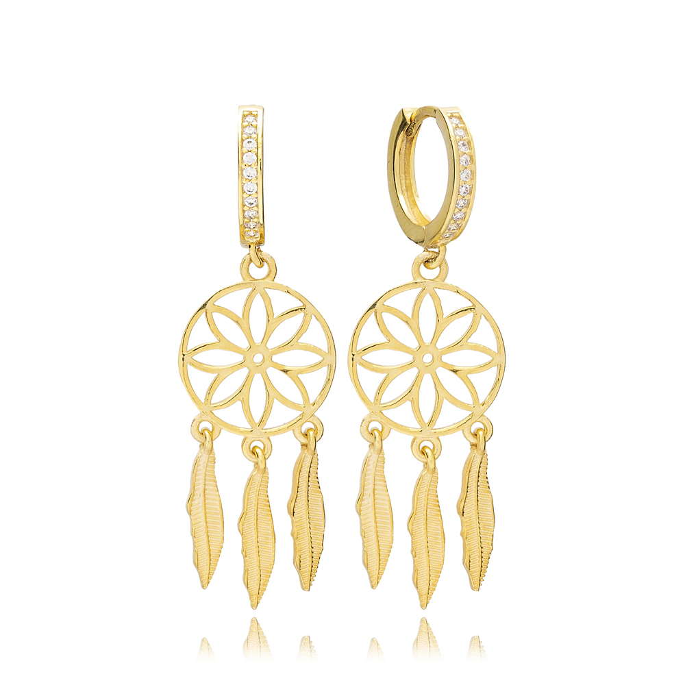 Elegant Dream Catcher Design Wholesale Handcrafted Turkish 925 Silver Sterling Earring