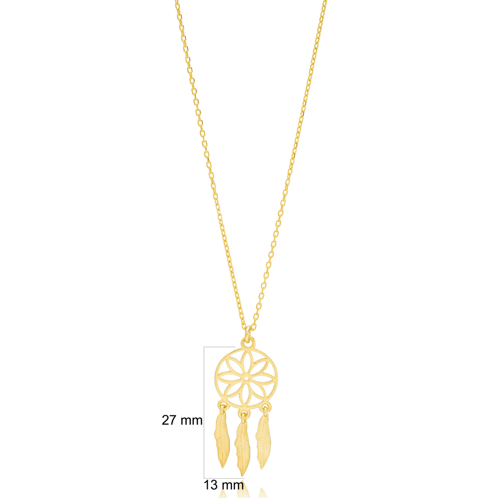 Dream Catcher Design Popular Charm Pendant Necklace Handmade 925 Sterling Silver Jewelry