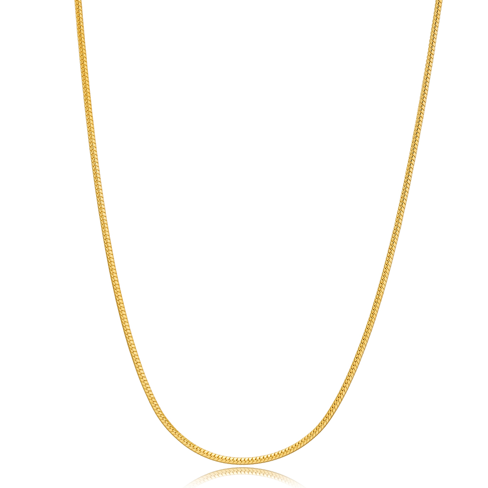 Snake  Gold Plated Chain Silver Necklace