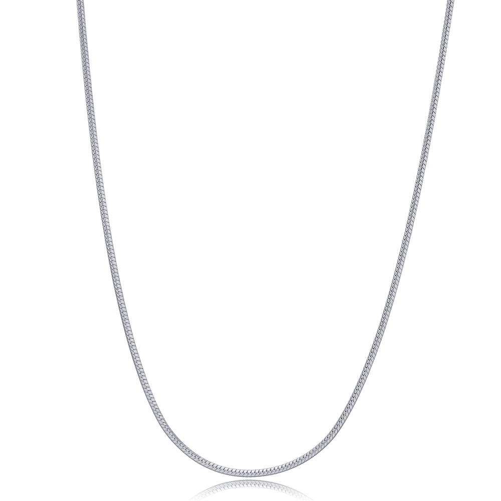 Snake Rhodium Plated Chain Silver Necklace