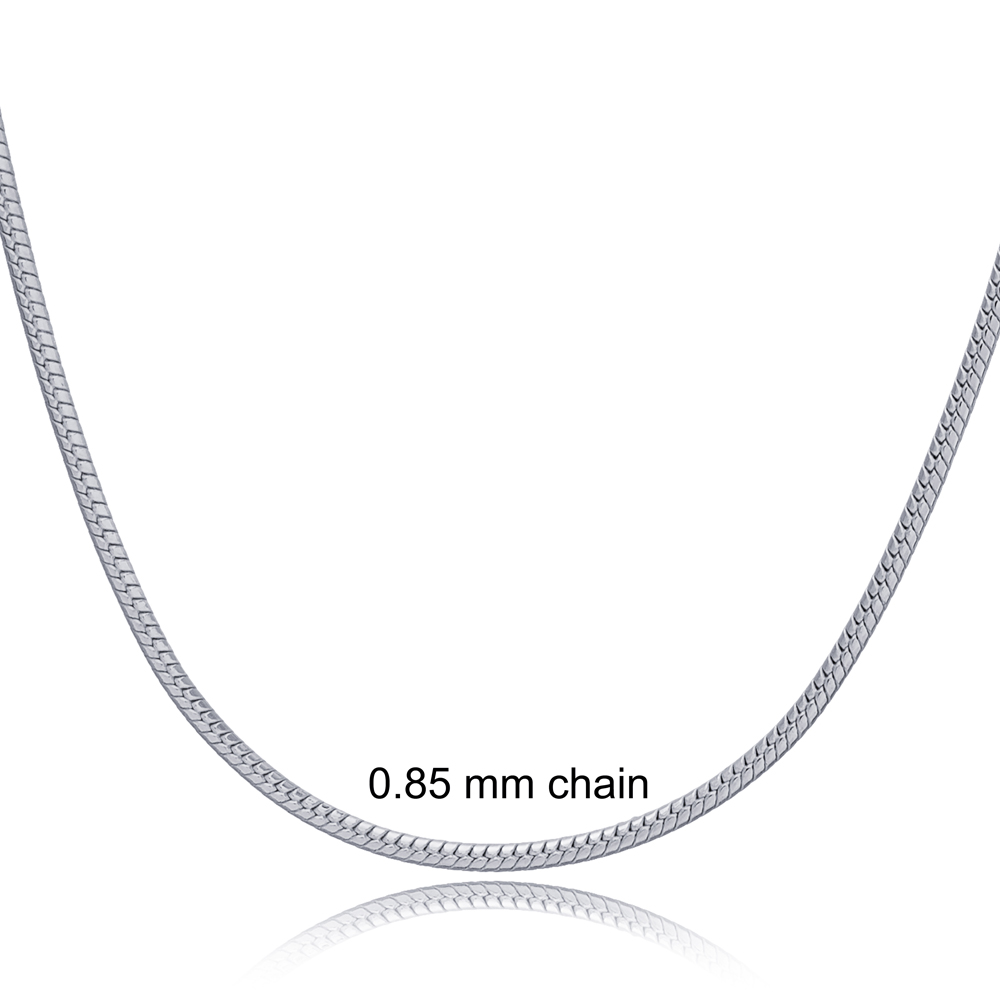 Snake Rhodium Plated Chain Silver Necklace