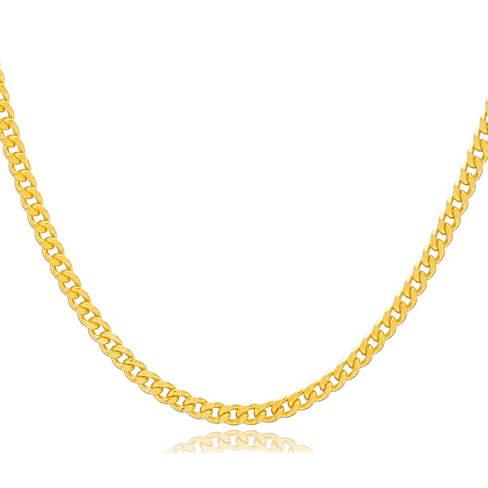 Gourmet Gold Plated Chain Silver Necklace