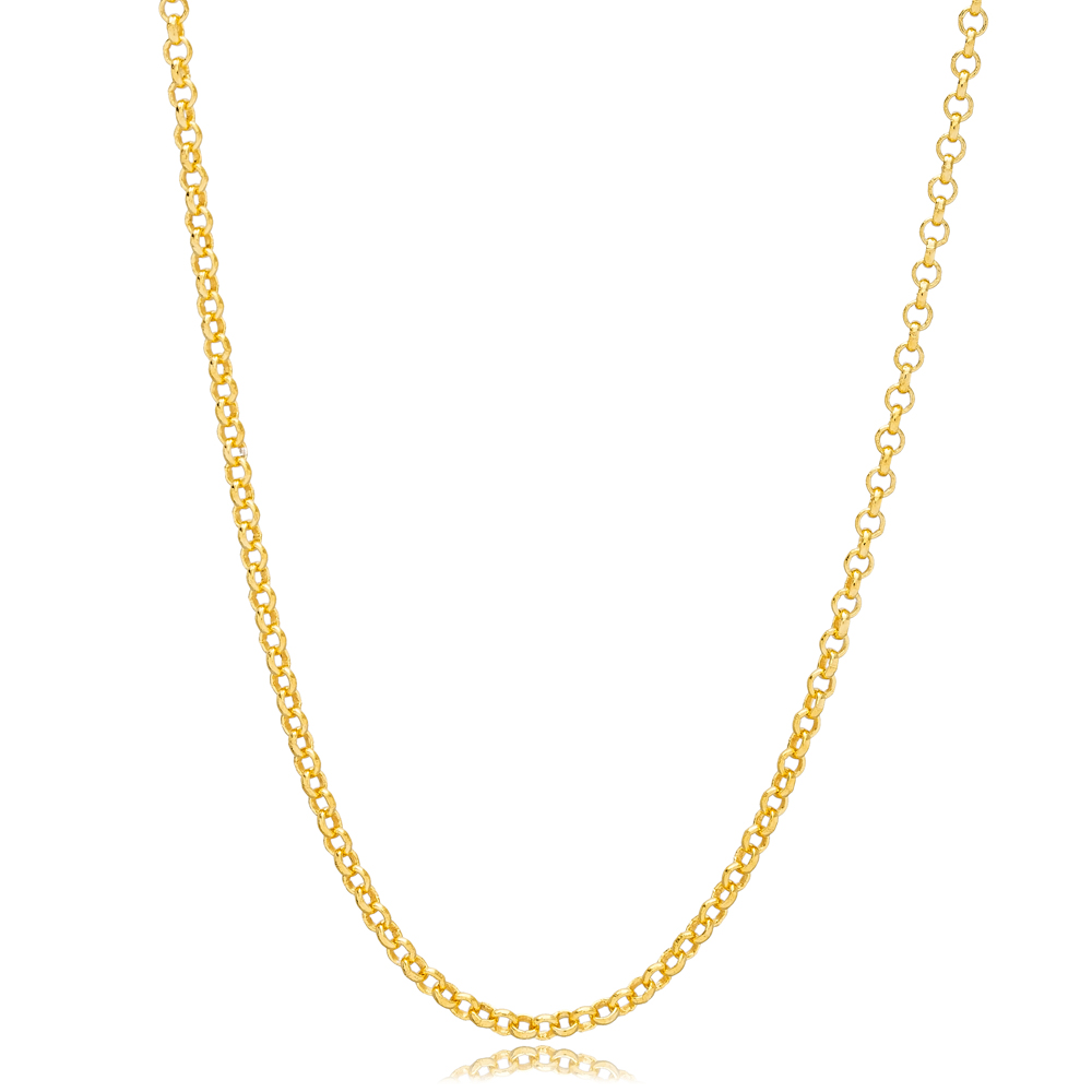 Rolo Gold Plated Chain Silver Necklace