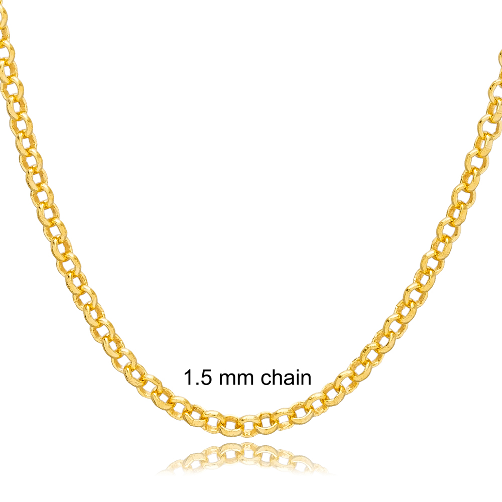 Rolo Gold Plated Chain Silver Necklace
