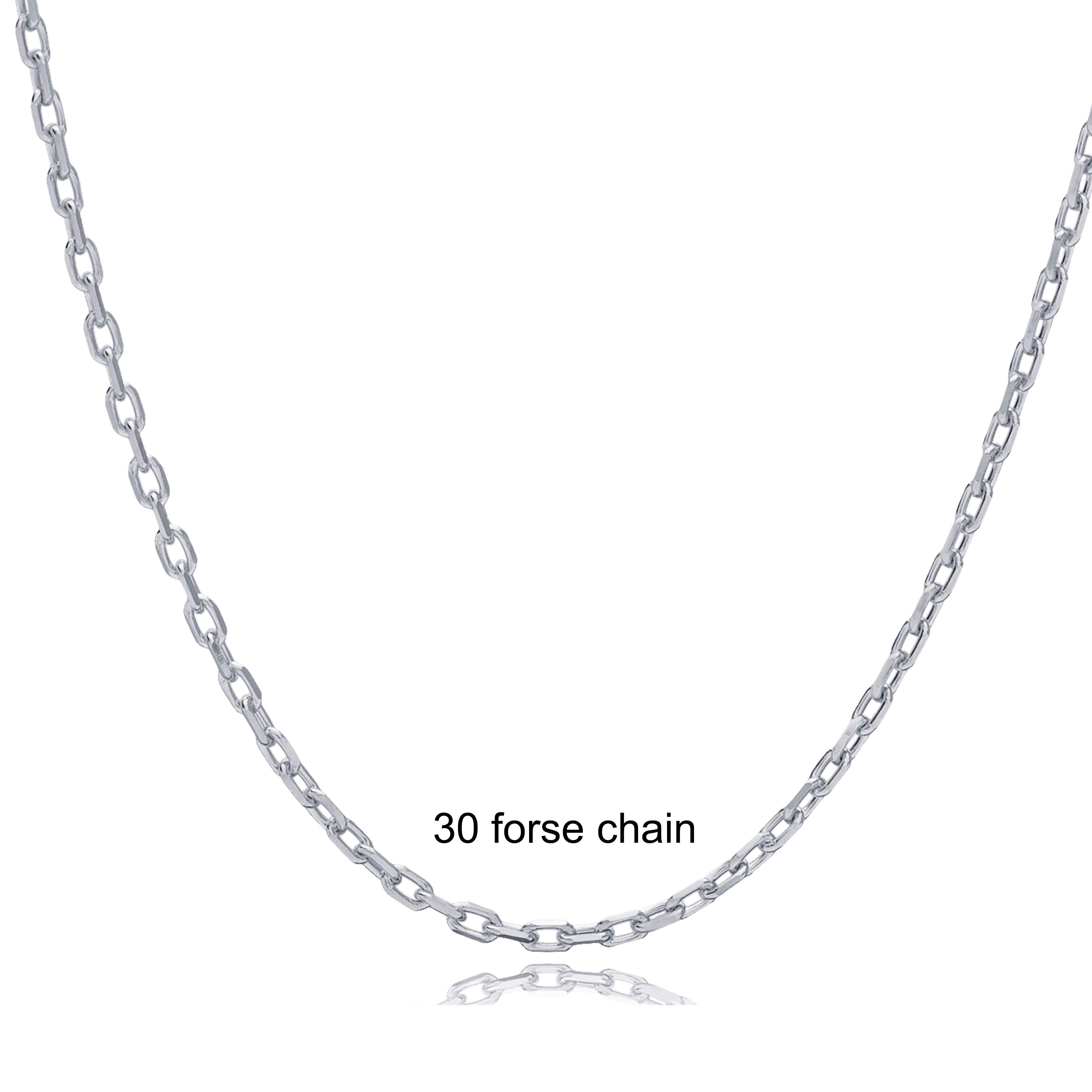 30 Force Rhodium Plated Chain Silver Necklace