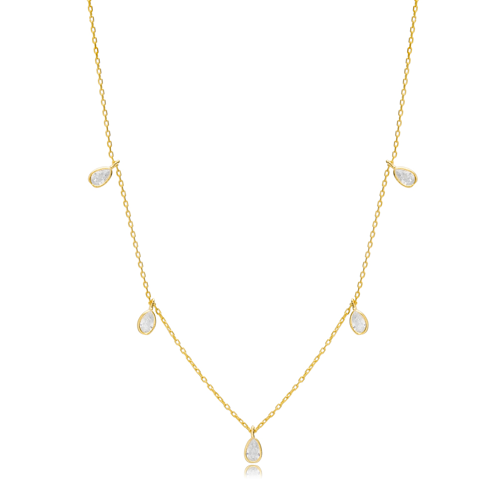 Teardrop Charm Elegant Shaker Necklace Wholesale Handmade 925 Sterling Silver Pendant Jewelry