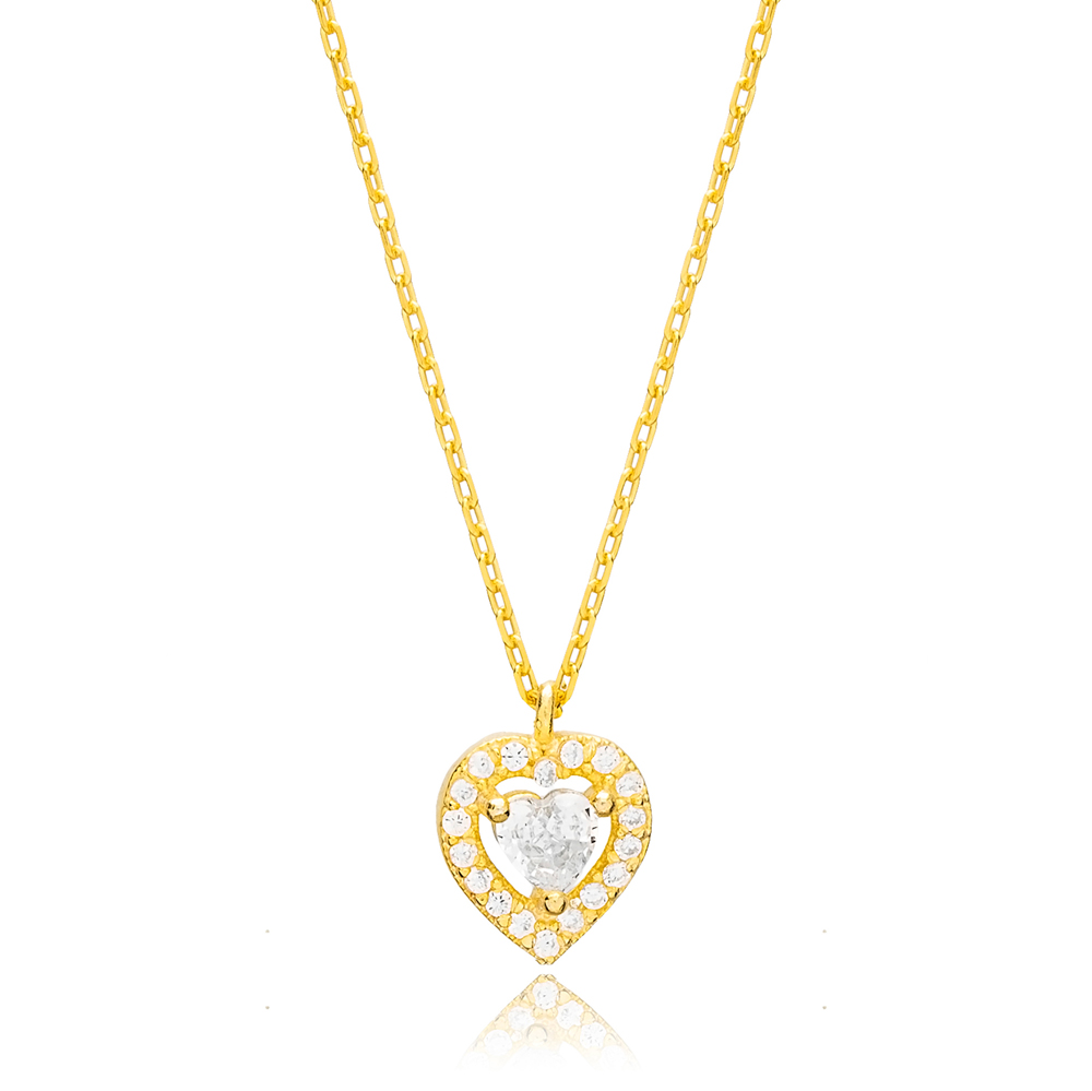 Elegant Heart Design Minimalist Charm Pendant Wholesale 925 Sterling Silver Jewelry