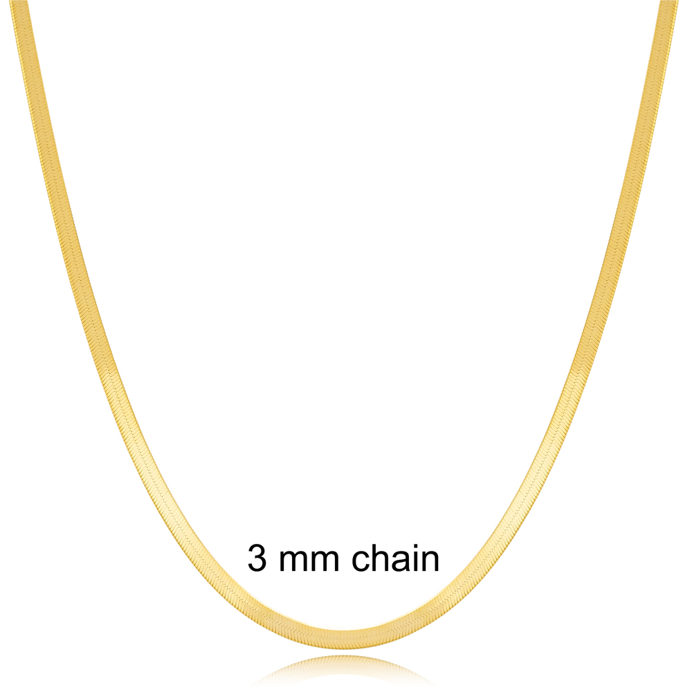 Trendy Italian Chain Gold Plated Chain Silver Necklace