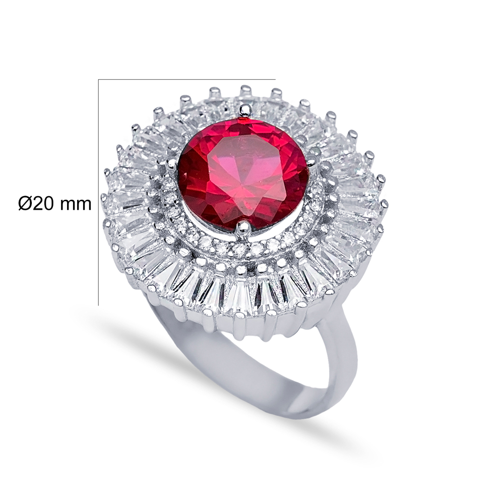 Ruby Cluster Ring Wholesale Handcrafted 925 Sterling Silver Jewelry Ring