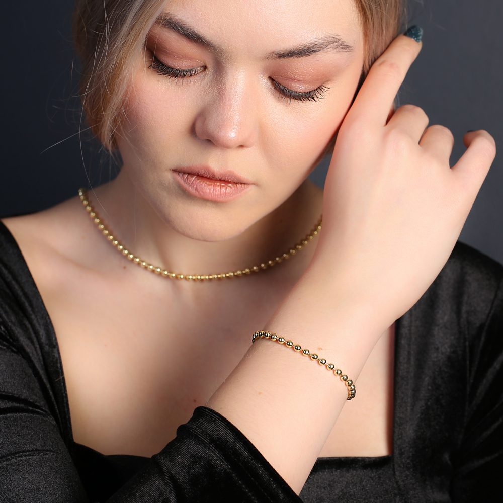 Elegant Beaded Chain Bracelet Wholesale 925 Sterling Silver For Woman Jewelry