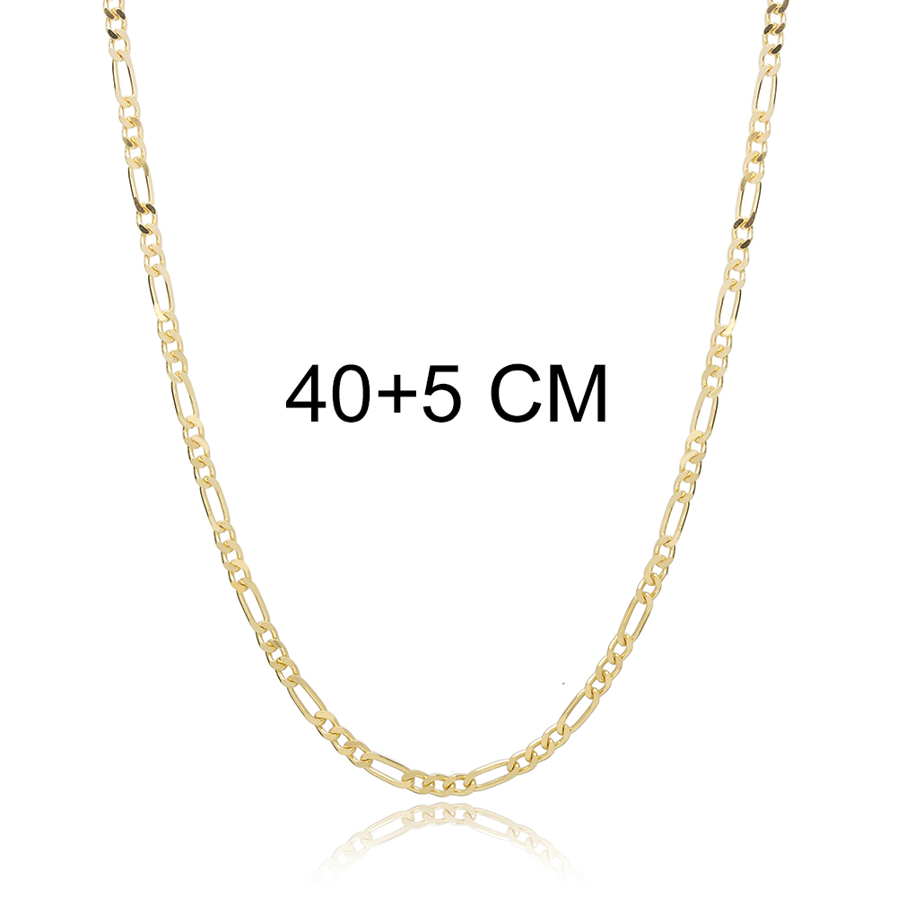 Long Short Figaro Chain Necklace 40+5 CM