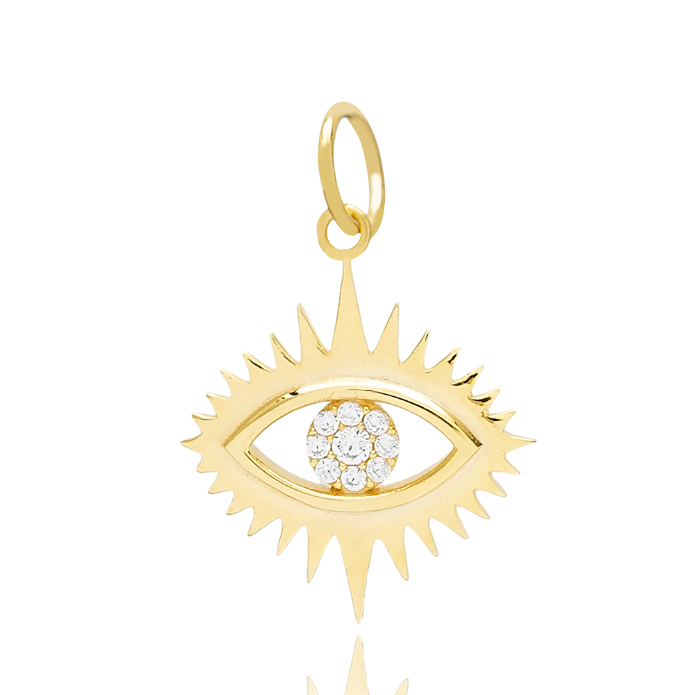 Elegant Eye Design Charm Wholesale Handcrafted Turkish 925 Silver Sterling Jewelry