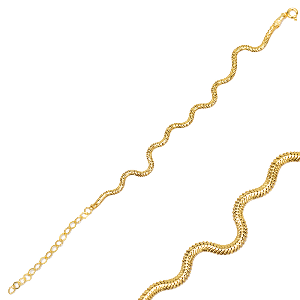 Herringbone Design Dainty Flat Snake Chain Bracelet 925 Sterling Silver Wholesale Turkish Women Jewelry