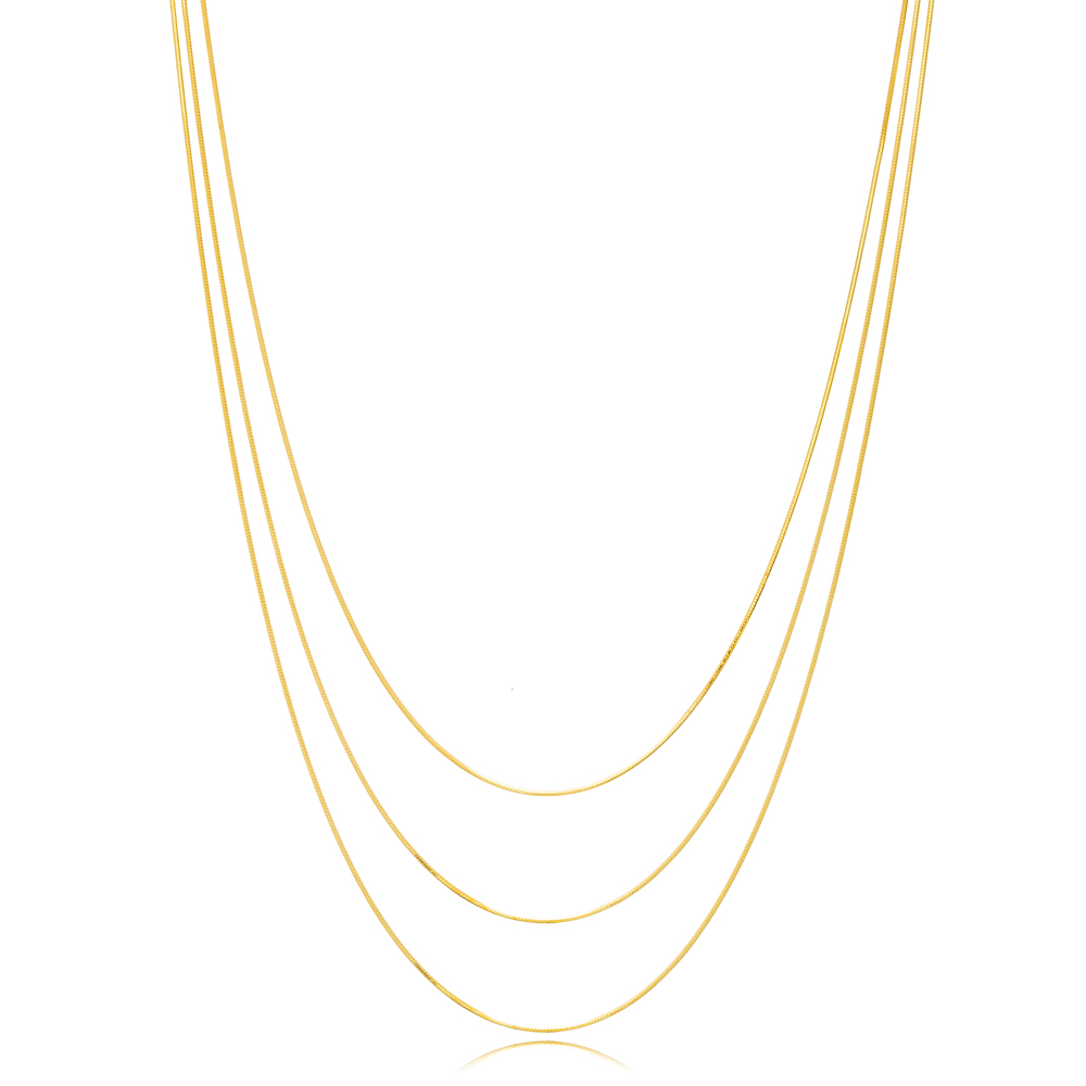 Layered Italian Chain Necklaces Wholesale Turkish Trendy Popular 925 Sterling Silver Jewelry