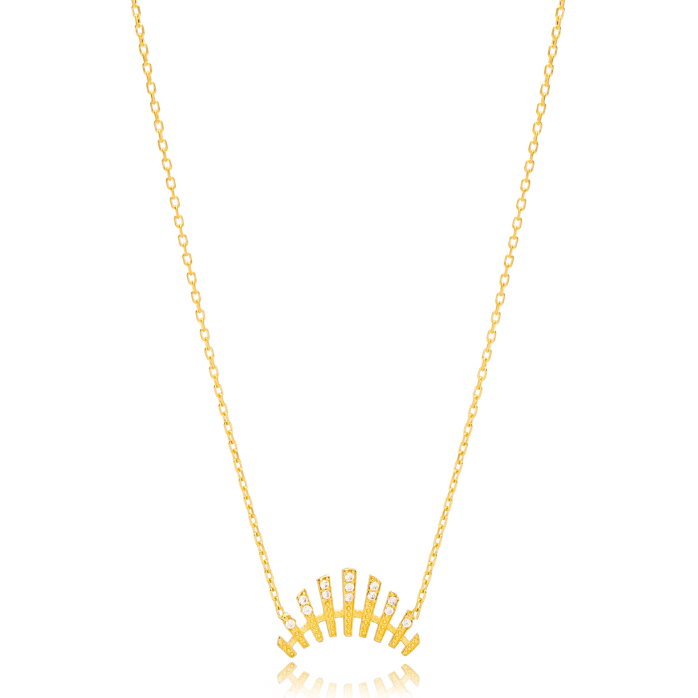 Elegant Irregular Shape Zircon Trendy Charm Necklace Pendant 925 Sterling Silver Jewelry