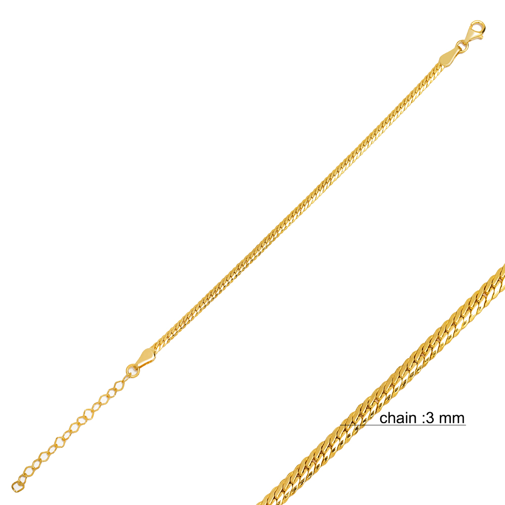 Herringbone Gourmet Chain Snake Chain Designs Bracelet Trendy Turkish 925 Silver Jewelry