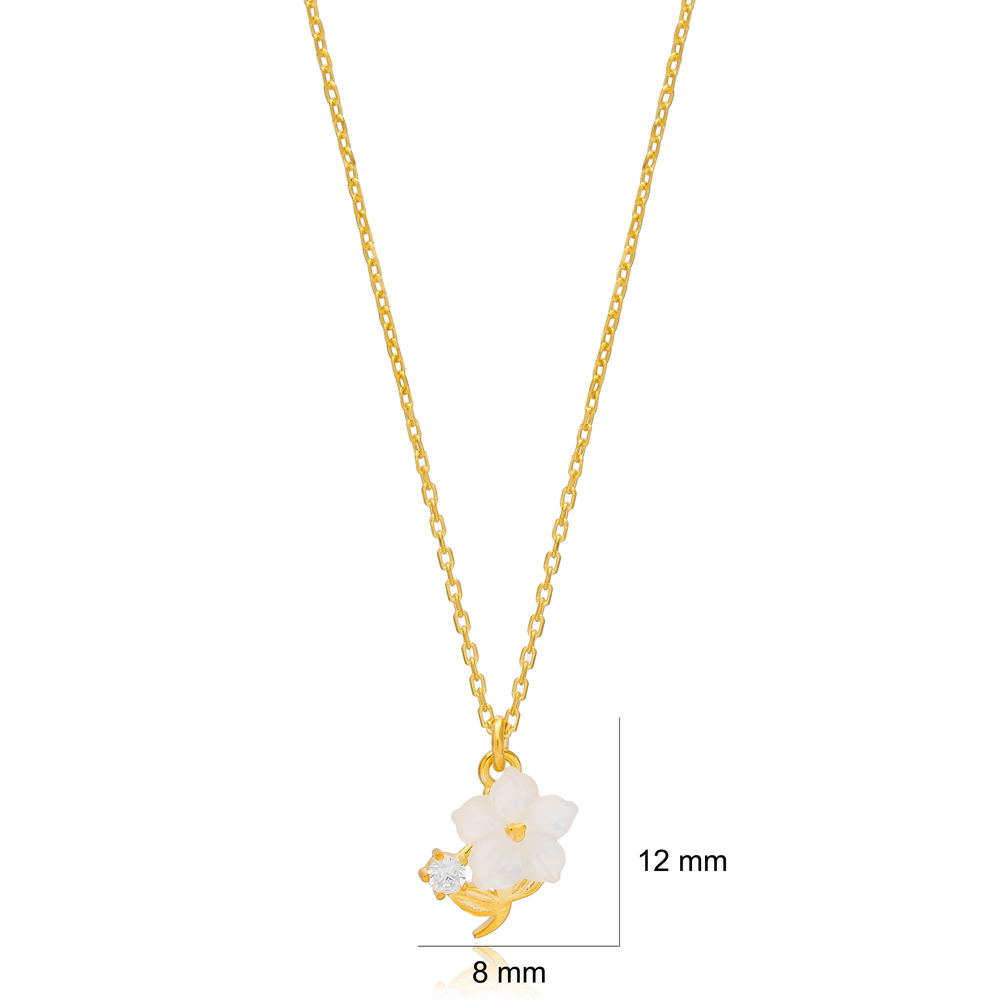 Cute Minimalist Flower Summer Jewelry Collection Charm Pendant 925 Sterling Silver Necklace