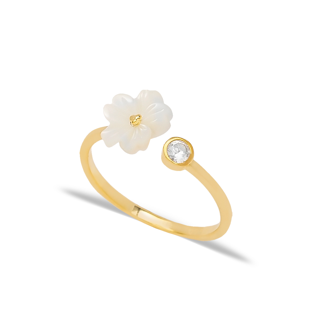 Flower Minimalist Summer Collection Adjustable Women Ring 925 Sterling Silver Jewelry