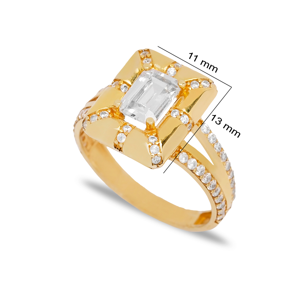 Elegant Design Women Geometric Ring Zircon Stone Braid Ring Wholesale Turkish 925 Sterling Silver Jewelry