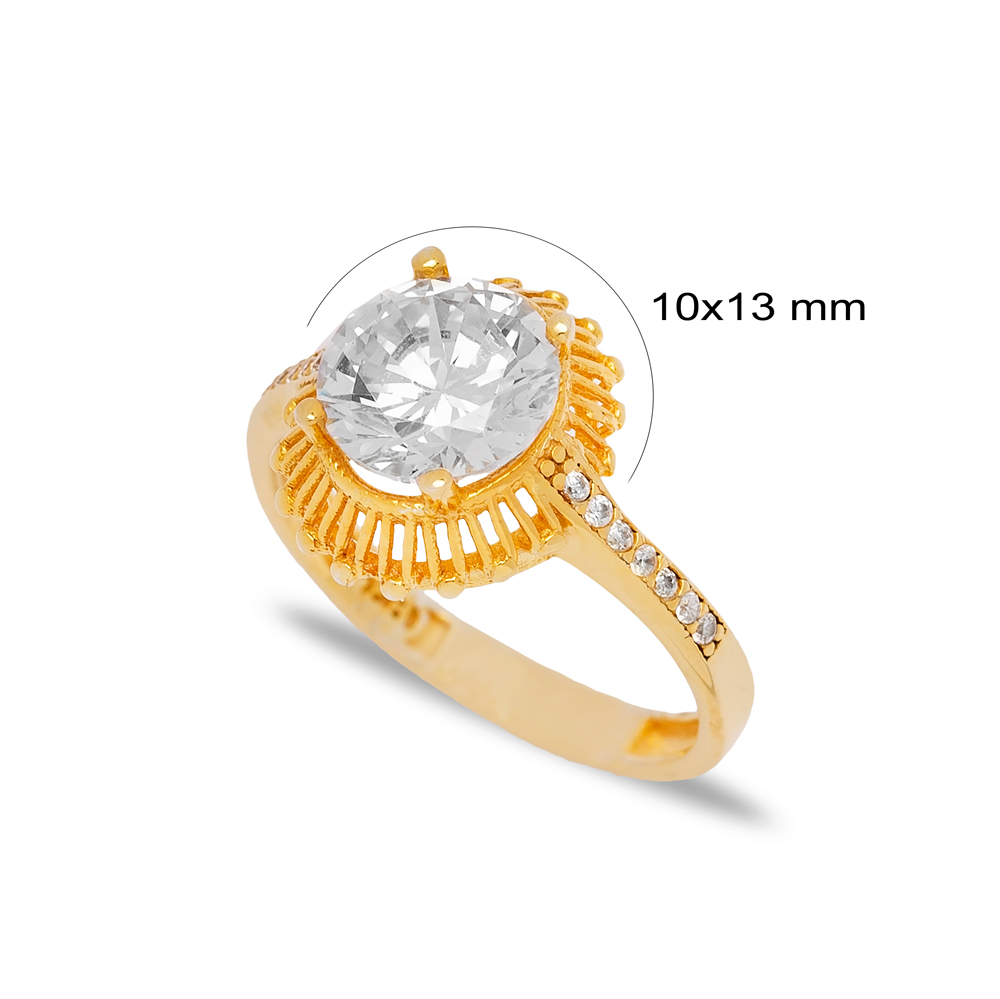 High Quality Round Shape Cluster Women Ring Handmade Wholesale Turkish 925 Sterling Silver Jewelry