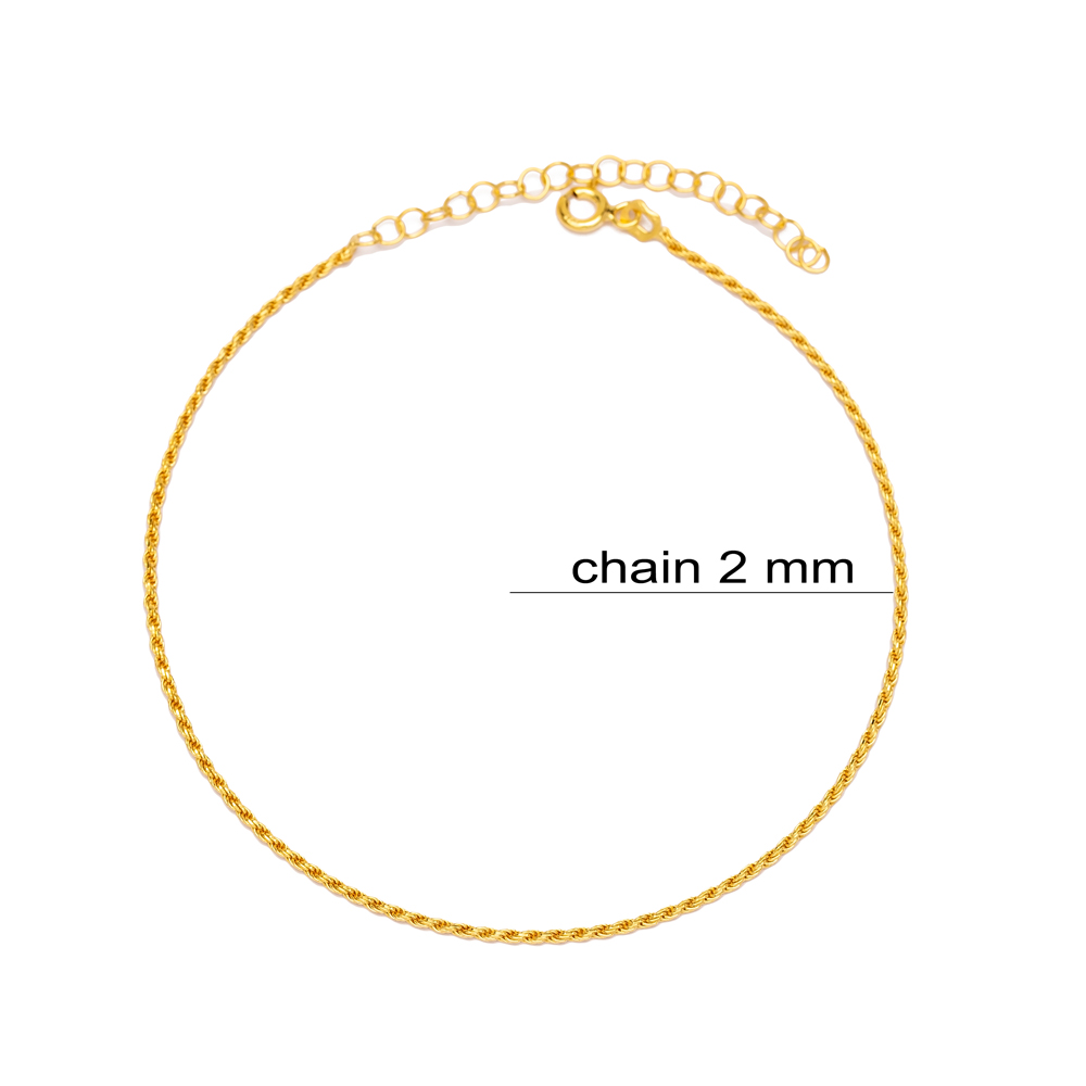 Rope Chain Stylish Trendy Women Anklet 925 Sterling Silver Jewelry