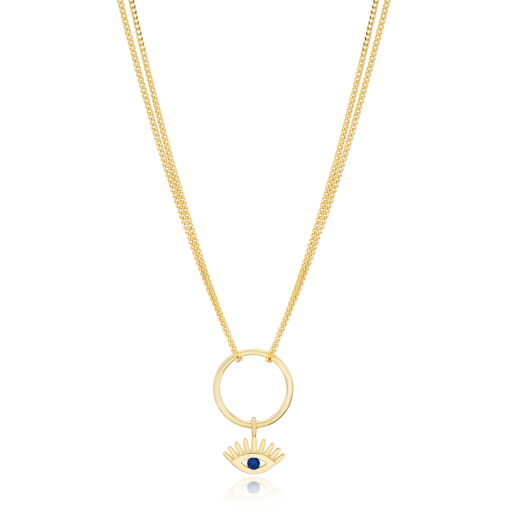 Turkish Evil Eye Hollow Design Choker Pendant 925 Sterling Silver Turkish Wholesale Jewelry