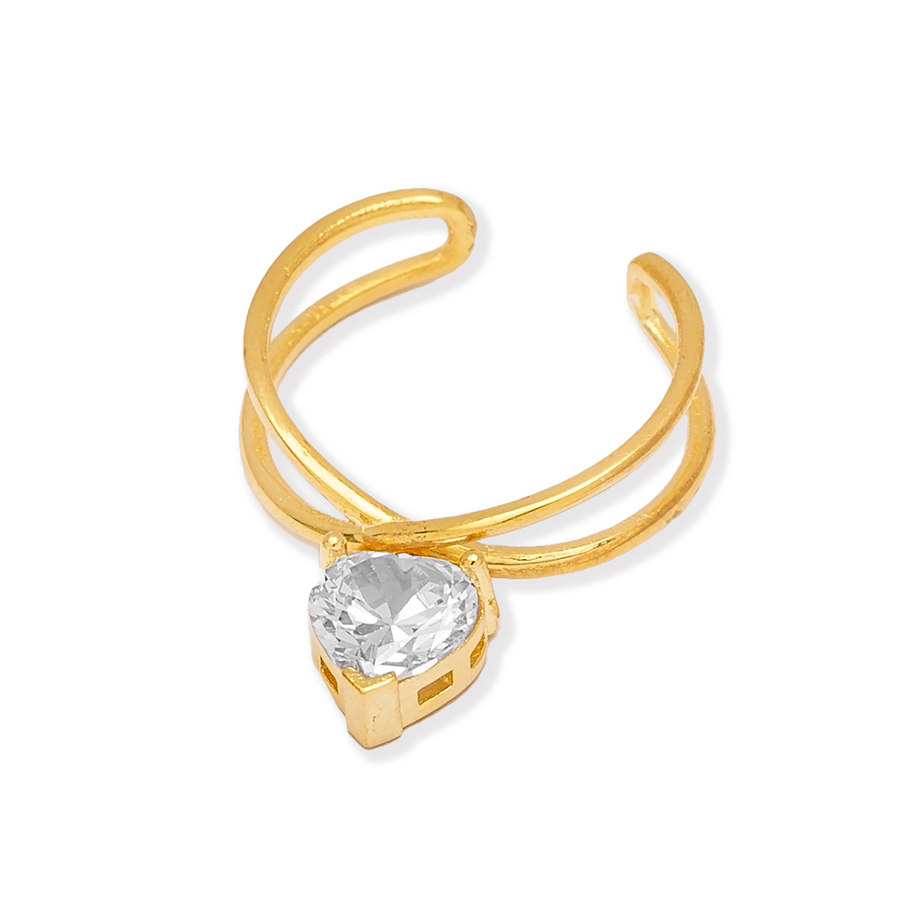 Cute Heart Design Zircon Stone Adjustable Women Ring Turkish Handcraft 925 Sterling Silver Jewelry
