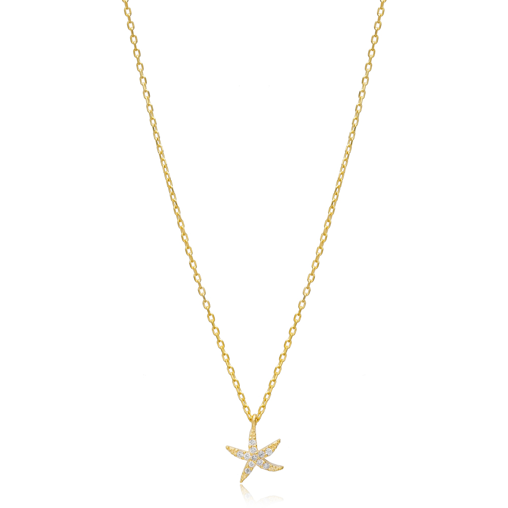 Starfish Design Charm Necklace Pendant Wholesale 925 Sterling Silver Jewelry