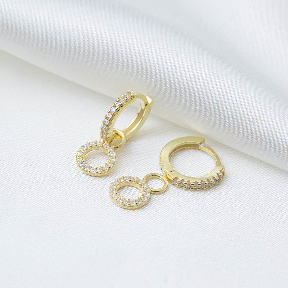 Dainty Minimalist Round Hoop Earrings Turkish Handmade 925 Sterling Silver Jewelry