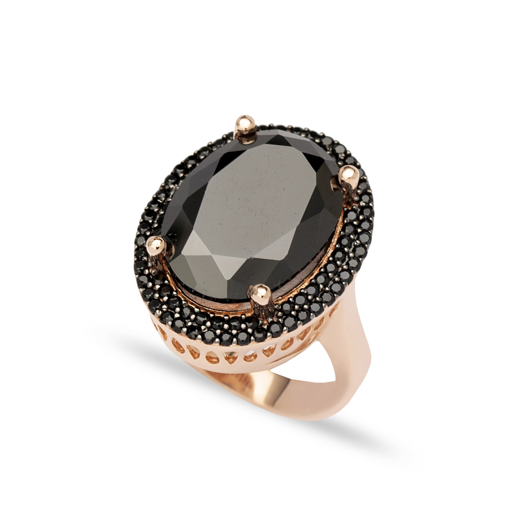 Dainty Black Stone Women Ring Jewelry Handmade 925 Sterling Silver Jewelry